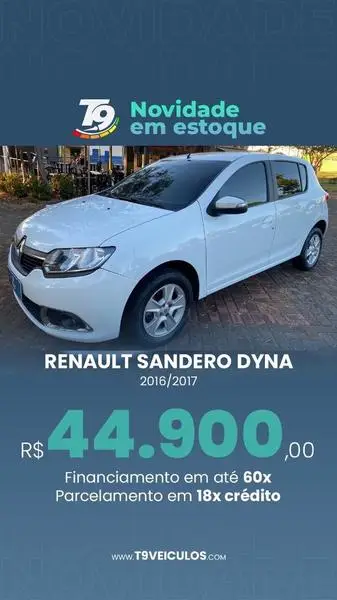 Carro Renault Sandero 2017 Dynamique 1.6 16V SCe (Flex)