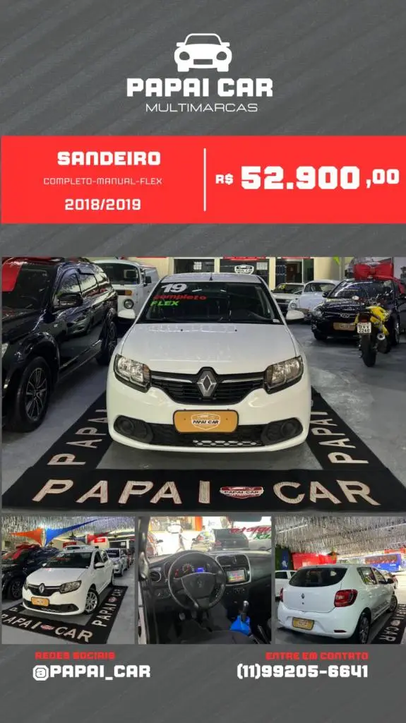 Carro Renault Sandero 2019 Expression 1.6 16V SCe (Flex)