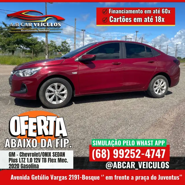 Carro Chevrolet Onix Plus 2020 1.0 LTZ Turbo (Flex)