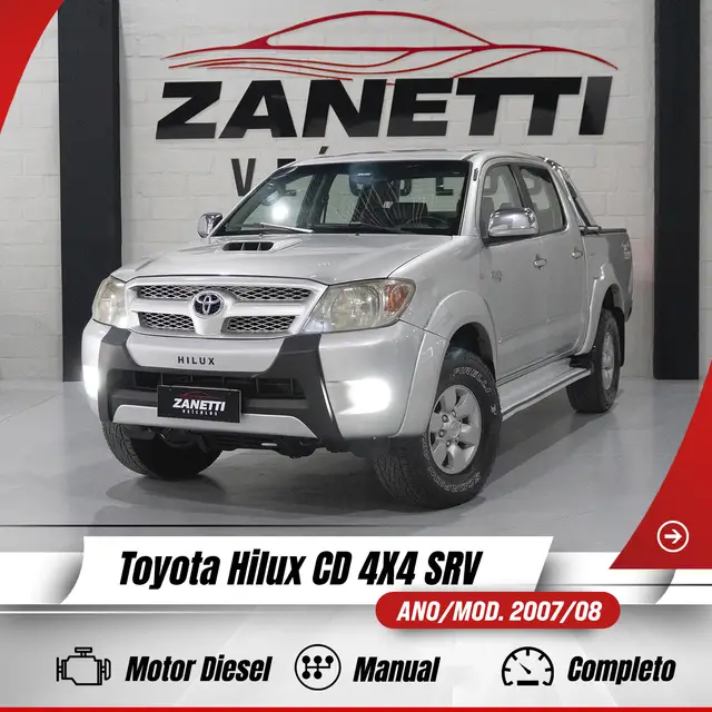 Carro Toyota Hilux Cabine Dupla 2008 Hilux SRV 4x4 3.0 (cab. dupla)