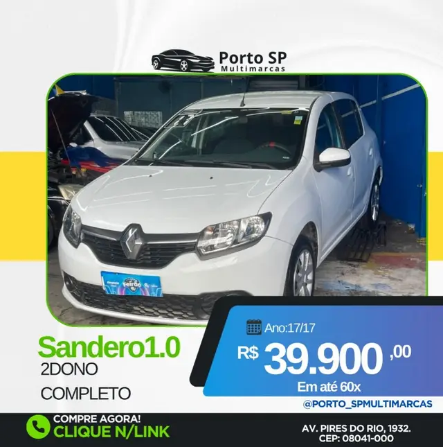 Carro Renault Sandero 2017 Expression 1.0 16V (Flex)