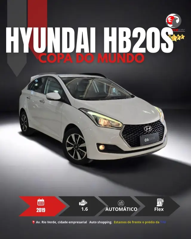 Carro Hyundai HB20S 2019 1.6 Premium (Aut) (Flex)