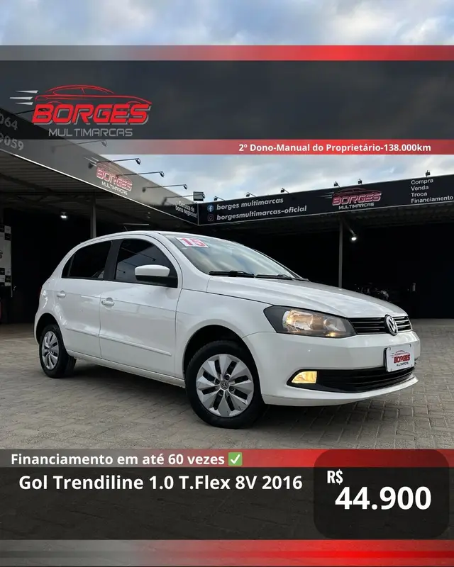 Carro Volkswagen Gol 2016 Trendline 1.0 T.Flex 8V 3p