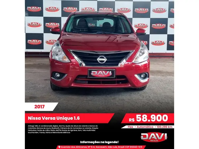 Carro Nissan Versa 2017 1.6 16V Unique CVT (Flex)