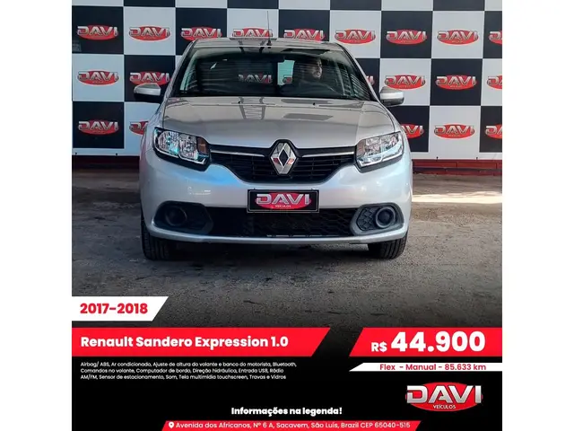 Carro Renault Sandero 2018 Expression 1.0 12V SCe (Flex)