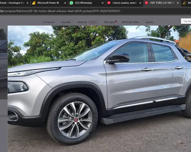 Carro Fiat Toro 2020 Volcano 2.4 AT9 4x2 (Flex)