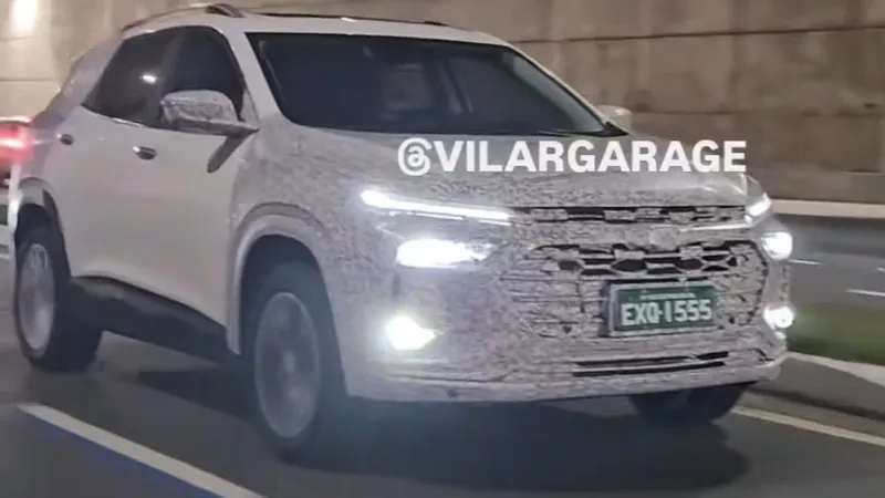 Novo Chevrolet Tracker 2026 perde camuflagem e mostra cara à lá Fiat Toro