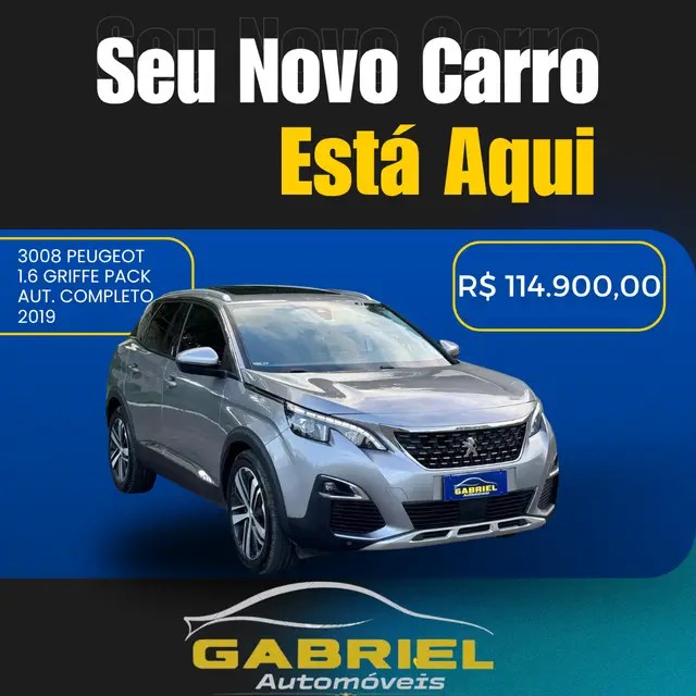Carro Peugeot 3008 2019 1.6 THP Griffe Pack (Aut)