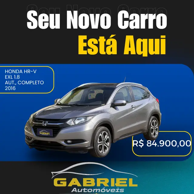 Carro Honda HR-V 2016 EXL CVT 1.8 I-VTEC FlexOne