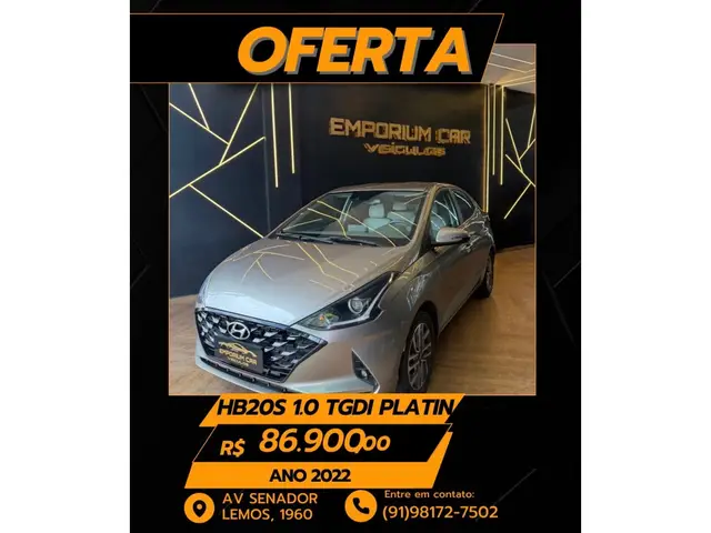 Carro Hyundai HB20S 2022 Platinum Bluelink 1.0 Turbo (Aut.)