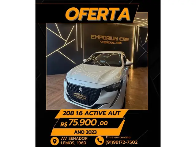 Carro Peugeot 208 2023 Active 1.6 (Flex) (Aut)