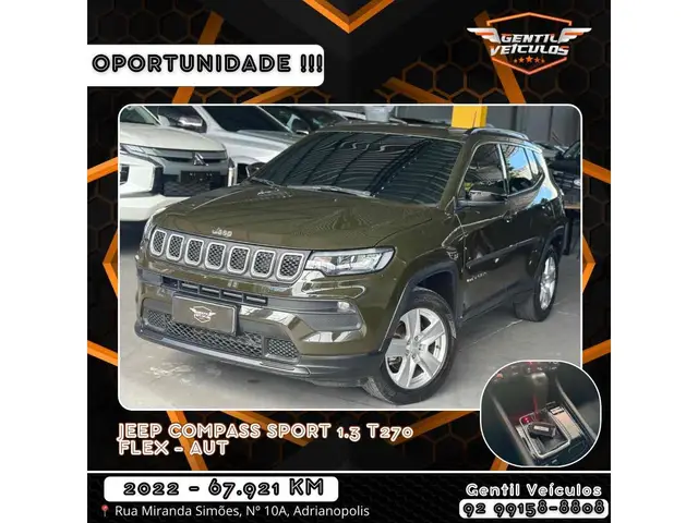 Carro Jeep Compass 2022 Sport 1.3 T270 (Aut) (Flex)
