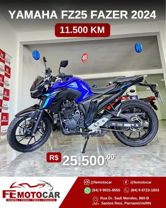 Carro Yamaha YS 250 Fazer 2024 ABS