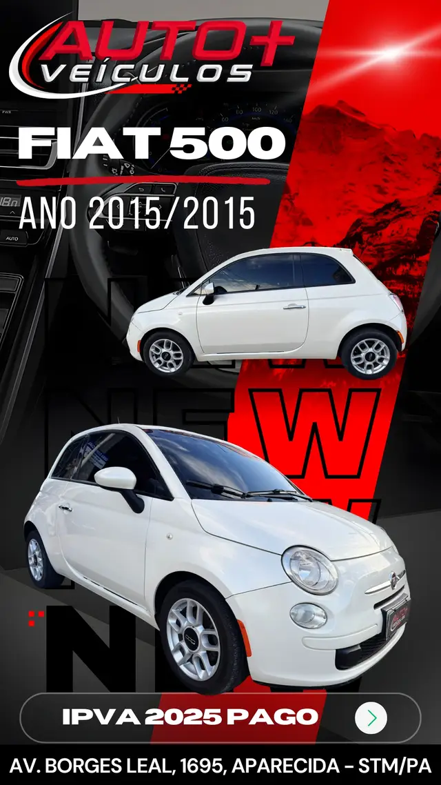 Carro Fiat 500 2015 Cult Dualogic 1.4 Evo (Flex)