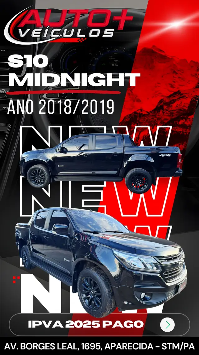 Carro Chevrolet S10 Cabine Dupla 2019 S10 2.8 CTDI Midnight 4WD (Aut) (Cabine Dupla)
