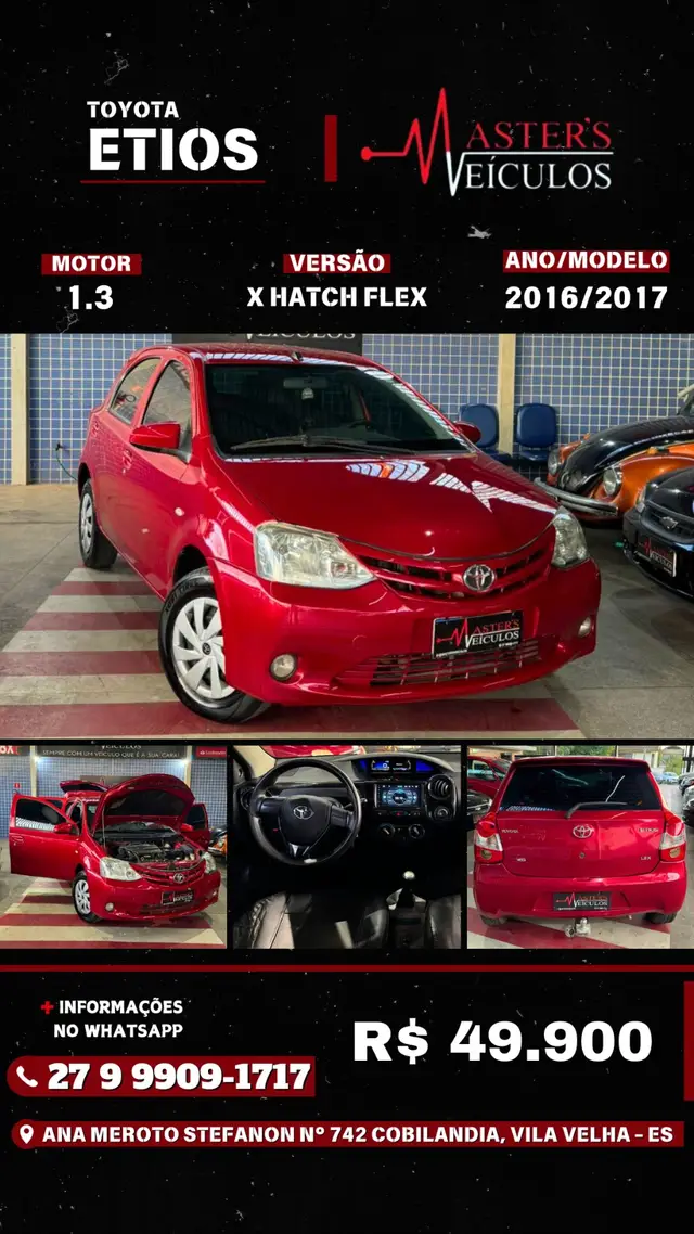 Carro Toyota Etios 2017 X 1.3 (Flex)