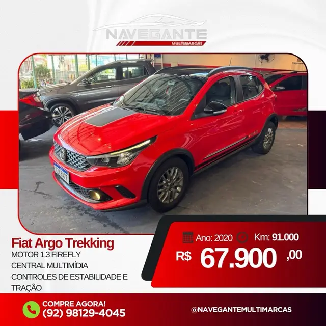Carro Fiat Argo 2020 1.3 Trekking (Flex)