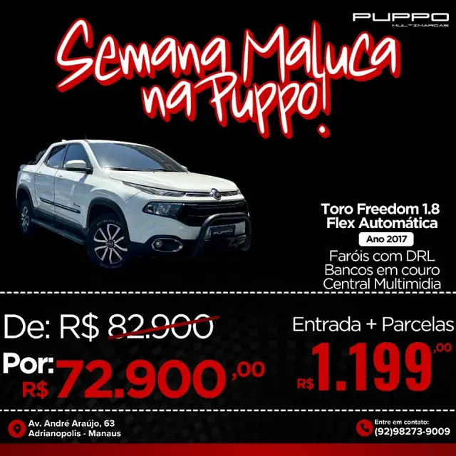 Carro Fiat Toro 2017 Freedom 1.8 AT6 4x2 (Flex)