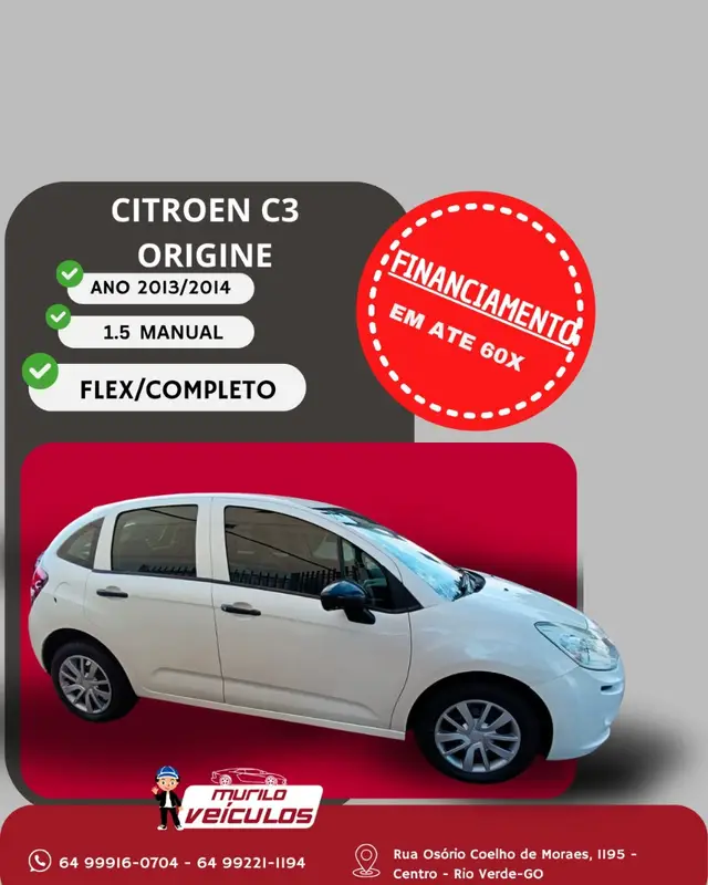 Carro Citroën C3 2014 Origine 1.5 8V (Flex)