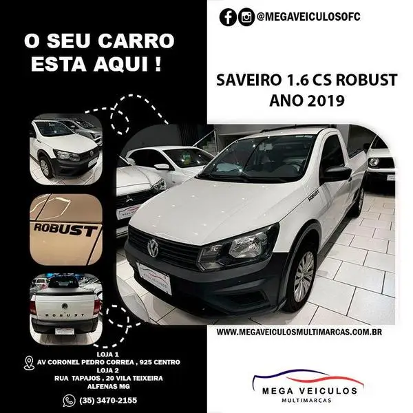 Carro Volkswagen Saveiro 2019 Cross 1.6 16v MSI CD (Flex)