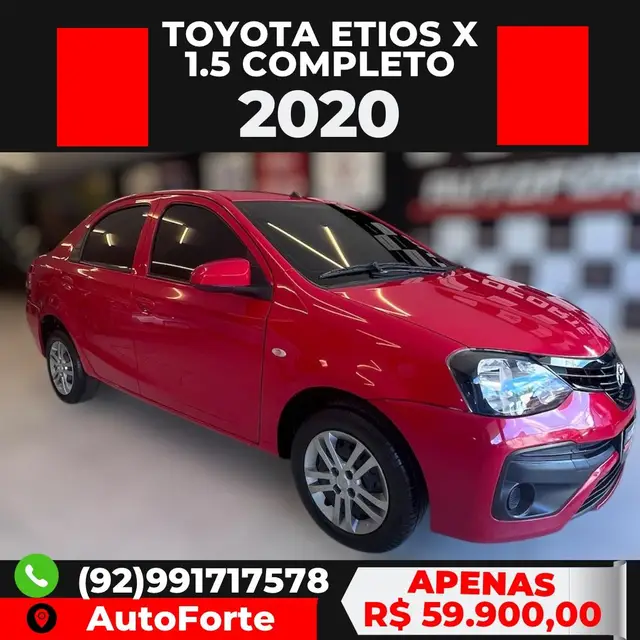 Carro Toyota Etios Sedan 2020 X 1.5 (Flex)
