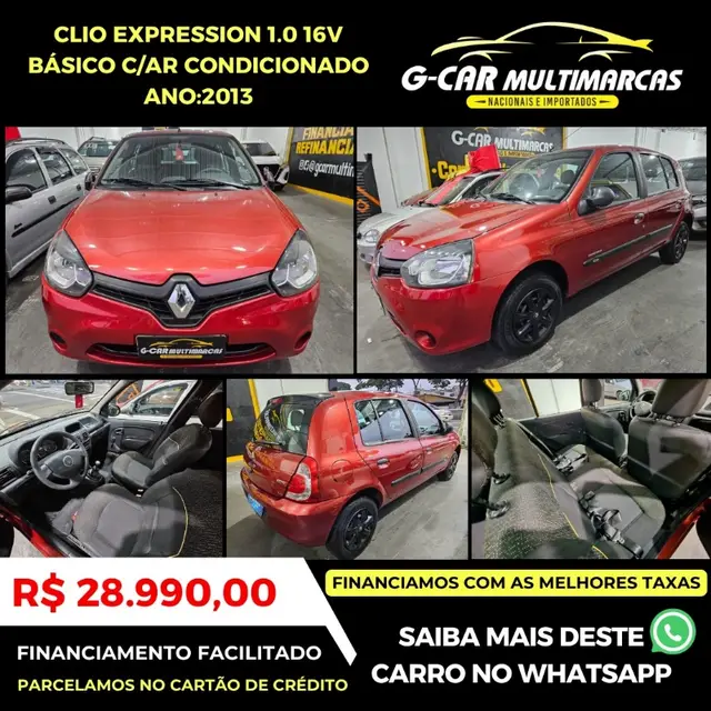 Carro Renault Clio 2013 Hatch. RN 1.0 16V