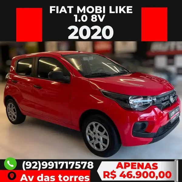 Carro Fiat Mobi 2020 Like 1.0