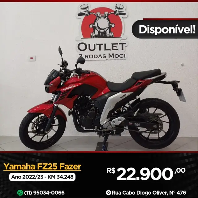 Carro Yamaha YS 250 Fazer 2023 ABS