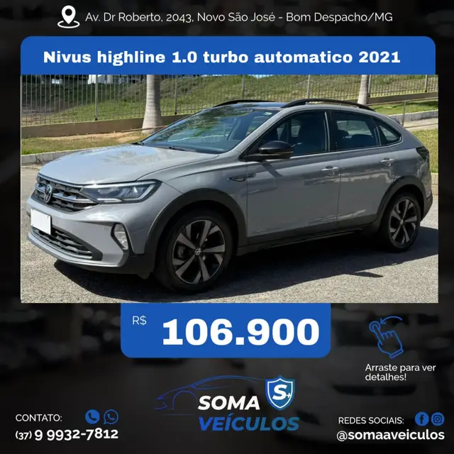 Carro Volkswagen Nivus 2021 Highline 1.0 Turbo (Aut.)