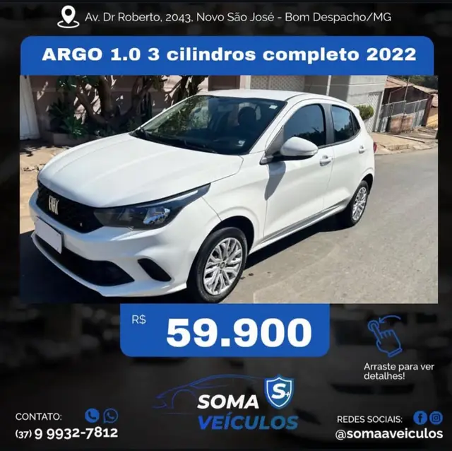 Carro Fiat Argo 2022 1.0
