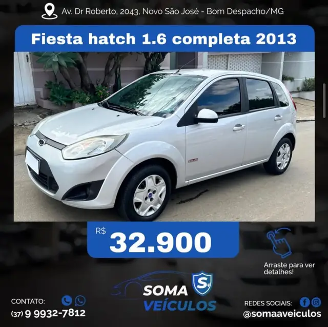 Carro Ford Fiesta Hatch 2013 SE Rocam 1.6 (Flex)