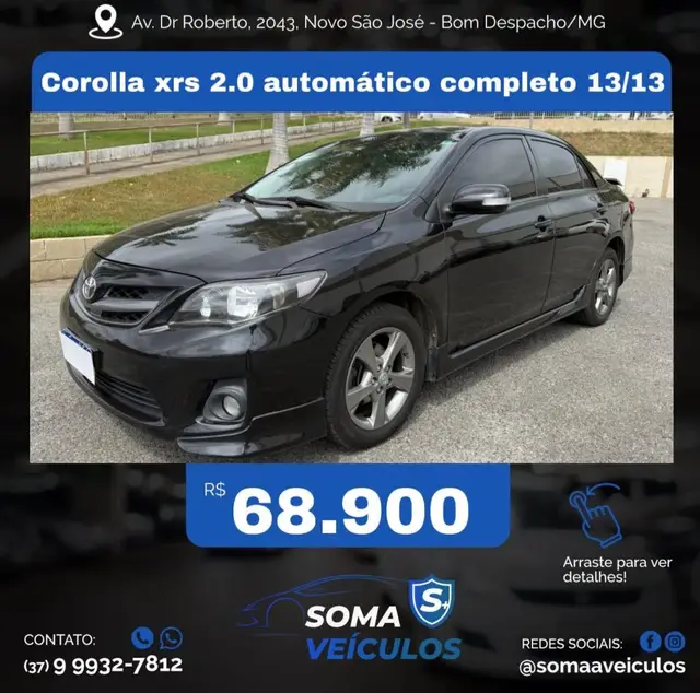 Carro Toyota Corolla 2013 Sedan 2.0 Dual VVT-i XRS (aut) (flex)