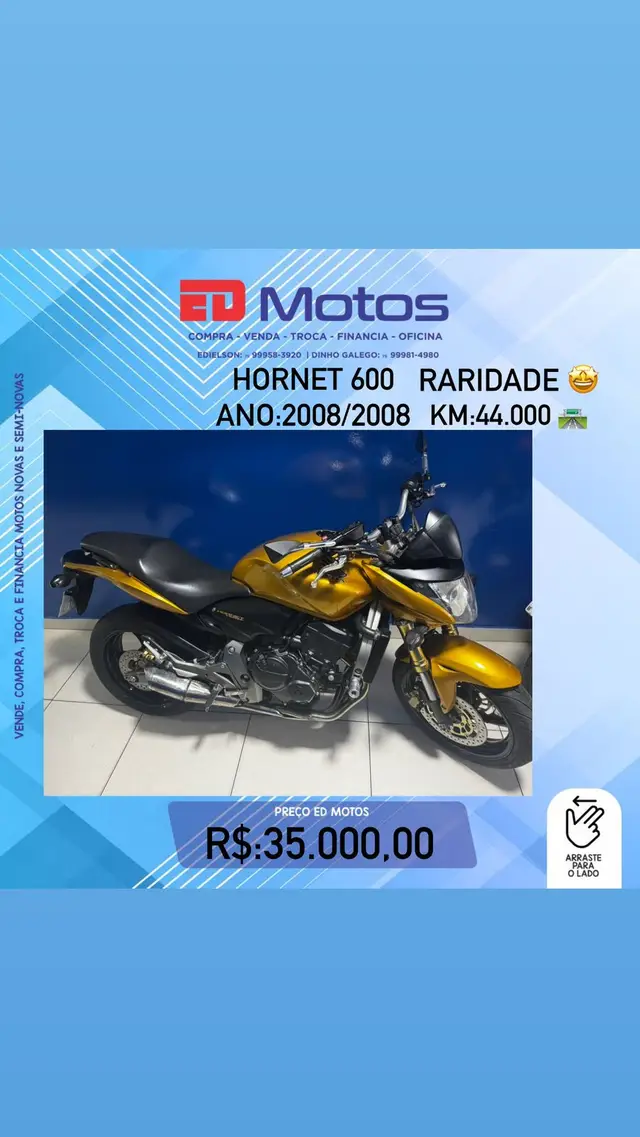 Carro Honda CB 600F 2008 Hornet (ABS)