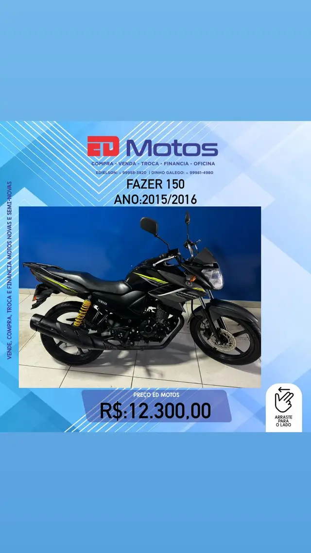 Carro Yamaha YS 150 Fazer 2016 SED