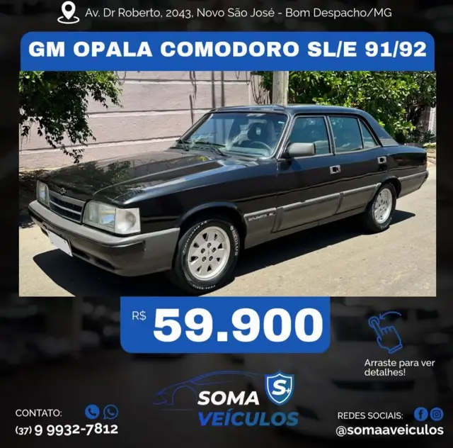 Carro Chevrolet Opala 1992 Sedan Comodoro SLE 2.5