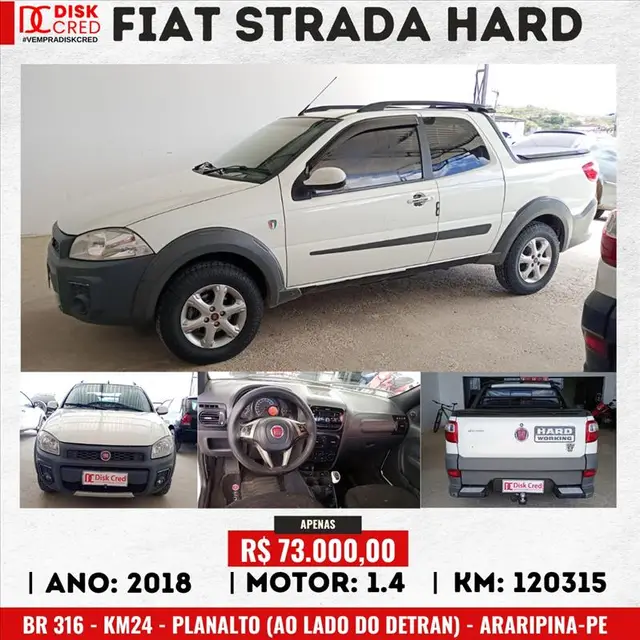 Carro Fiat Strada 2018 Hard Working 1.4 (Flex) (Cabine Dupla)