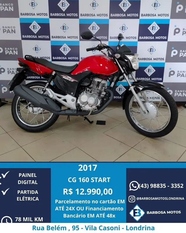 Carro Honda CG 160 2017 Start