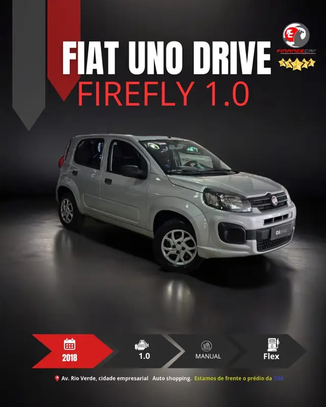 Carro Fiat Uno 2018 Drive 1.0 Firefly (Flex)