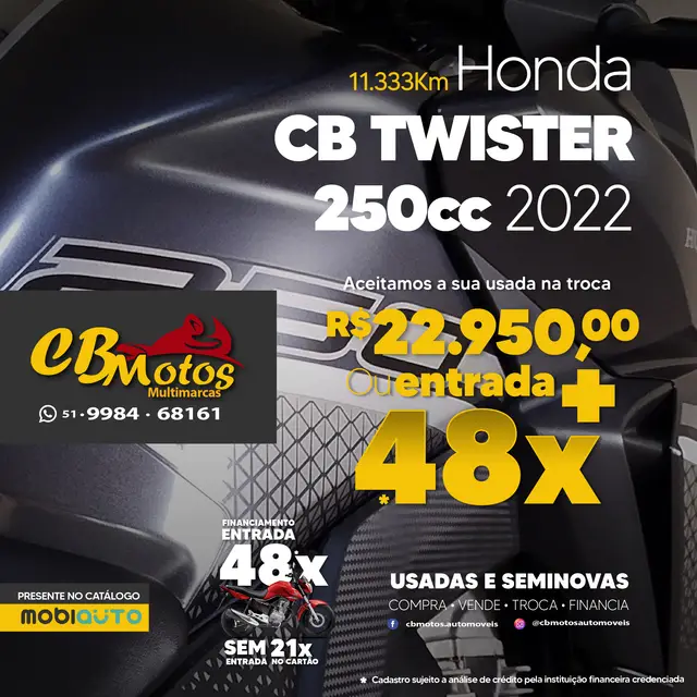 Carro Honda CB 250F Twister 2022 (CBS)