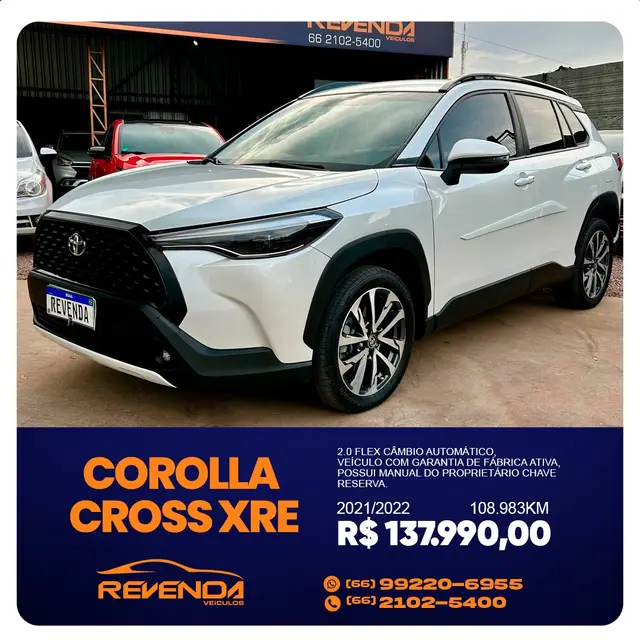 Carro Toyota Corolla Cross 2022 XRE 2.0 (flex) (Aut)