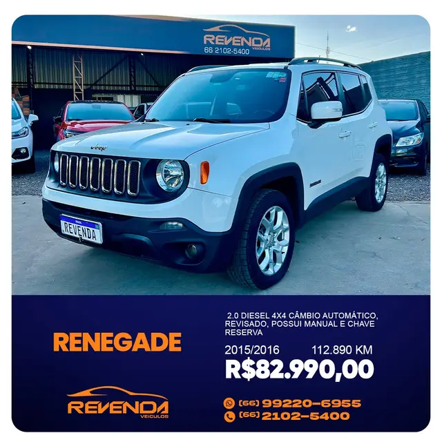 Carro Jeep Renegade 2016 Longitude 2.0 TDI 4x4 (Aut)