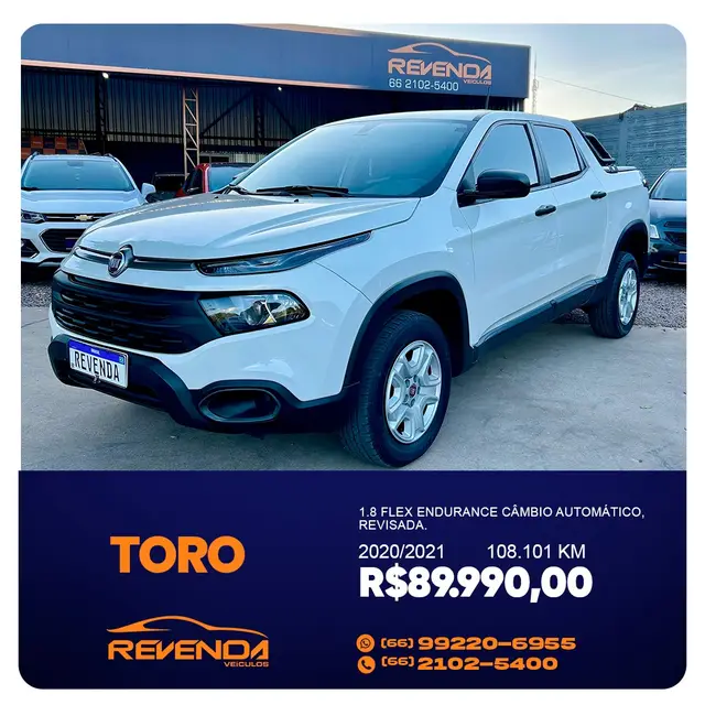 Carro Fiat Toro 2021 Endurance 1.8 AT6 FLEX (Aut)