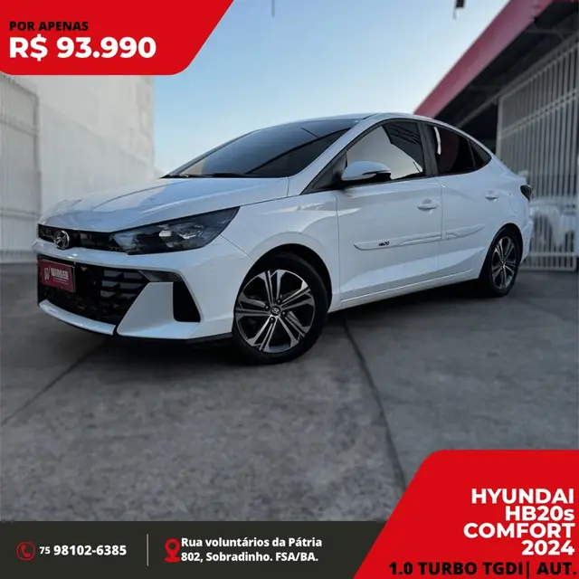 Carro Hyundai HB20S 2024 Comfort 1.0 (Flex) (Aut.)