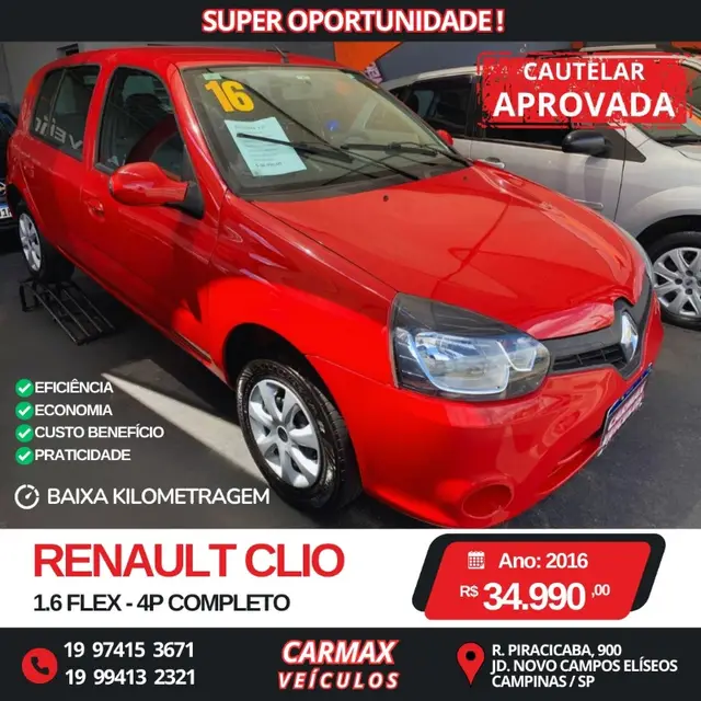 Carro Renault Clio 2016 Expression 1.0 16V (Flex)