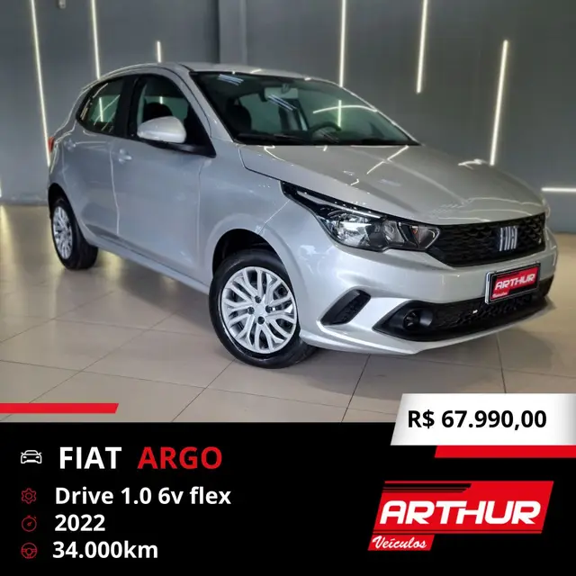 Carro Fiat Argo 2022 Drive 1.0 (Flex)