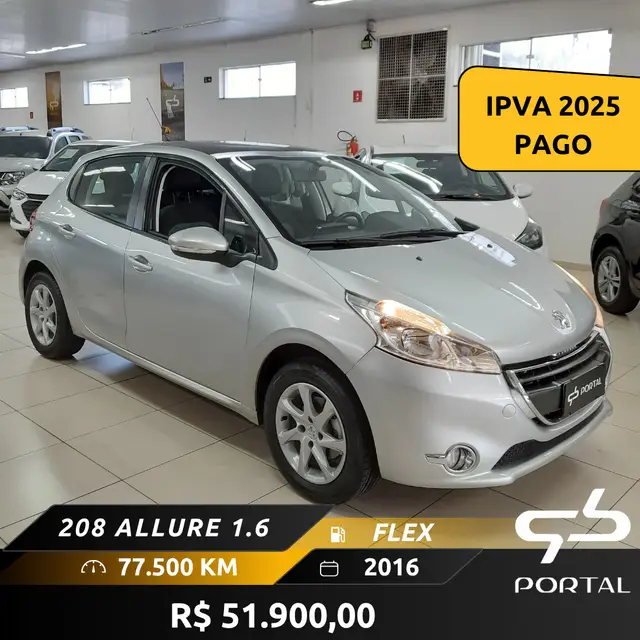 Carro Peugeot 208 2016 Allure 1.6 16V (Flex) (Aut)