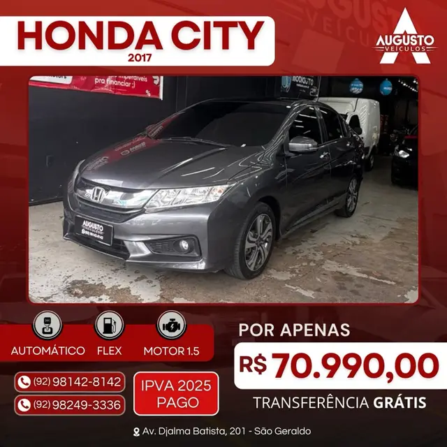 Carro Honda City 2017 EX 1.5 CVT (Flex)
