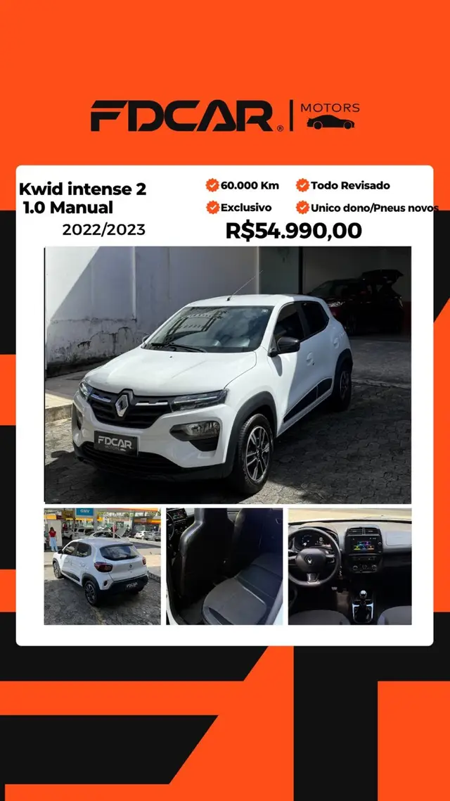 Carro Renault Kwid 2023 Intense 1.0 12v SCe (Flex)