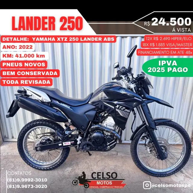Carro Yamaha XTZ 250 Lander 2022 Blueflex/ABS