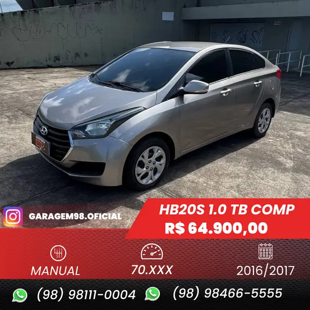 Carro Hyundai HB20S 2017 1.0 Turbo Comfort Plus blueMedia (Flex)